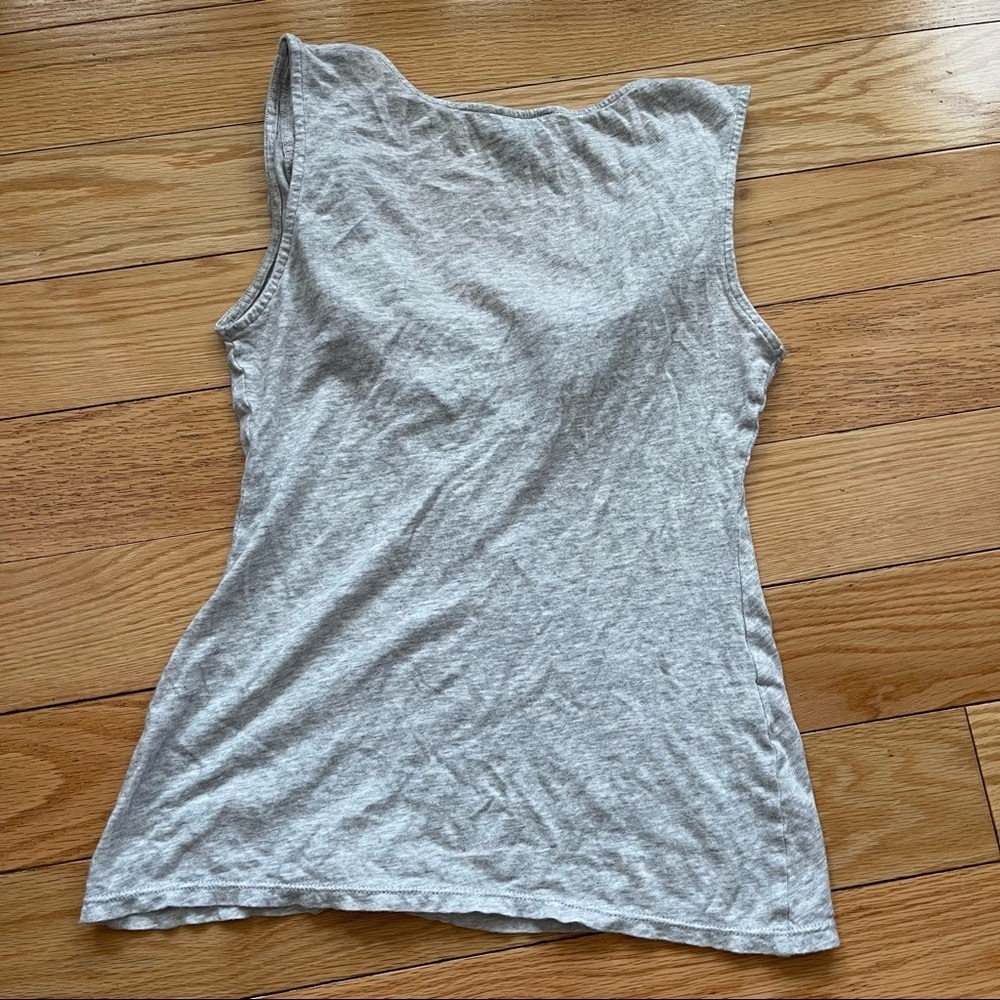 Express Vintage Gray Ruffle Collared Sleeveless T… - image 4